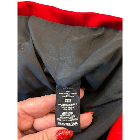 Theory Red Velvet Sleeveless Off Shoulder Dress - Size 4 - Picture 8 of 14